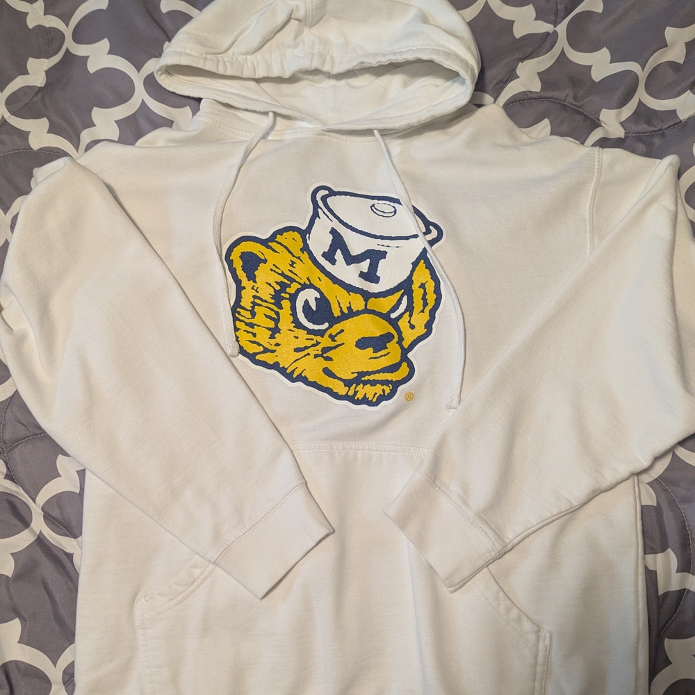 White Hoodie with Bear Logo
